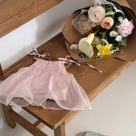 aiai/91. peach shephon flower blouse 90-130