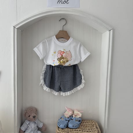 lepetitmot/27. lace check half pants XS-XL