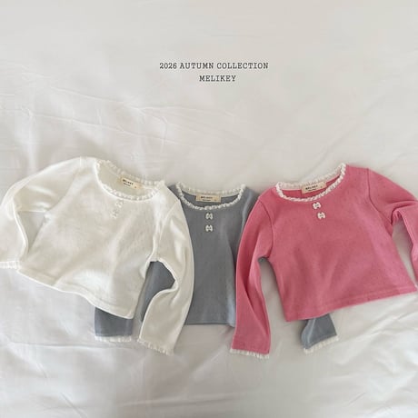 melikey/10. ribbon button T-shirt JS-JM