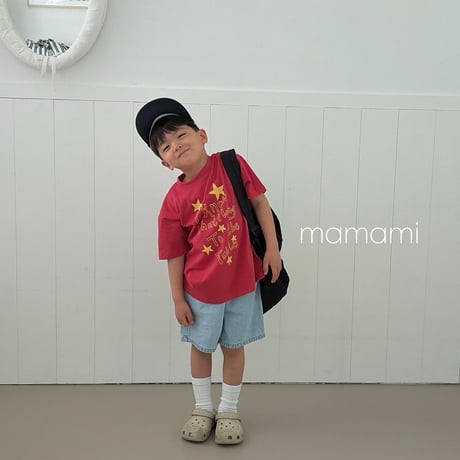 mamami/96. blue fit short P denim XS-XL