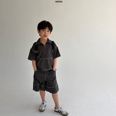 saintdoll/173. stitch half zipup shirt JS-JL