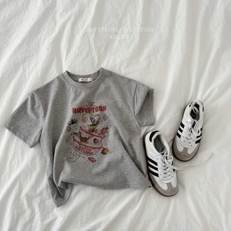 melikey/7. happy half t T-shirt XS-XL