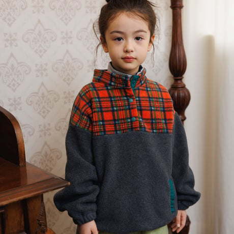 andbutter/68. Check Snap Pullover XS-XL