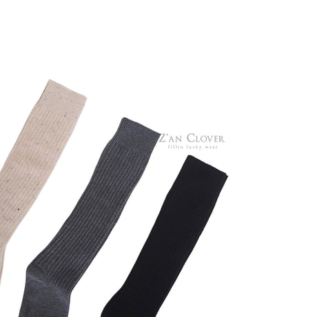 zanclover/4. plain over knee socks M(160-180)-XL(220-240)