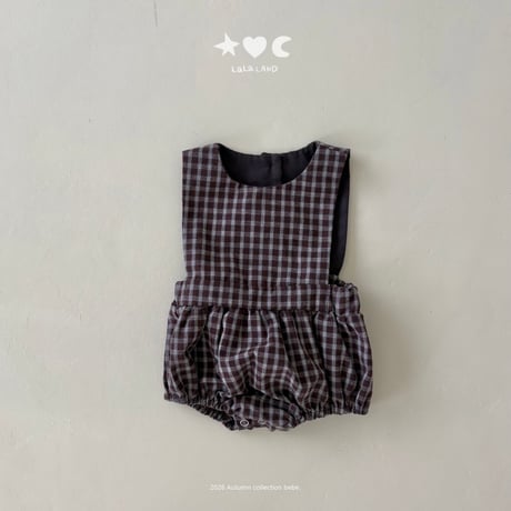 lalaland/75. b check romper 6M-18M