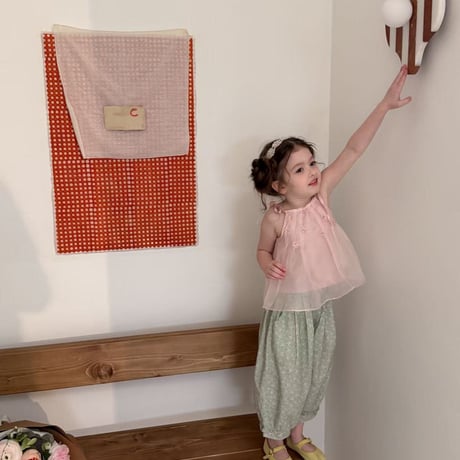 aiai/91. peach shephon flower blouse 90-130