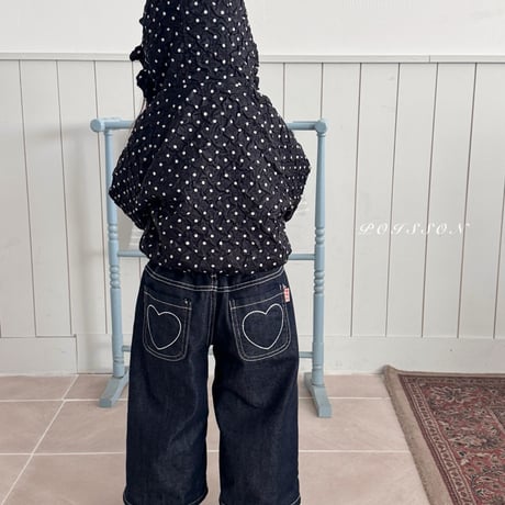 poisson/25. heart embroidery denim JS-JM