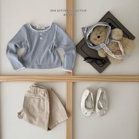 melikey/10. ribbon button T-shirt JS-JM