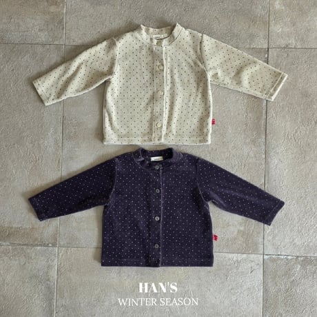 hans/13. velvet dot cardigan XXS-JS