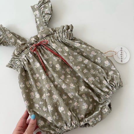 monbebe/40. flower fril suit S(3-12M)-M(12-24M)