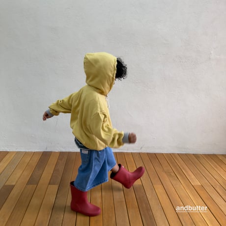 andbutter/64. Tone-on-Tone Pocket Zip-Up Hoodie JS-JM