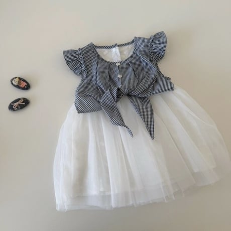 aiai/40. check syasya bollero one-piece S(6M-2Y)-XL(4-5Y)