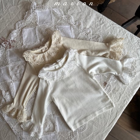 marron/37. lace T-shirt XS-L