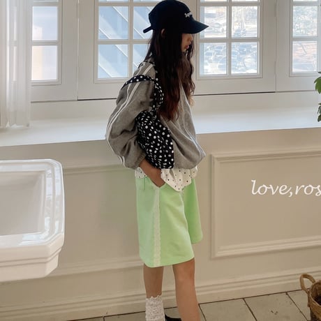 loverosie/40. lace tape bermuda pants 3XL