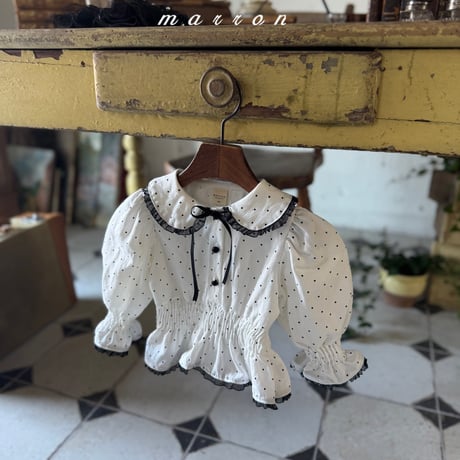 marron/50. dot blouse XS-L