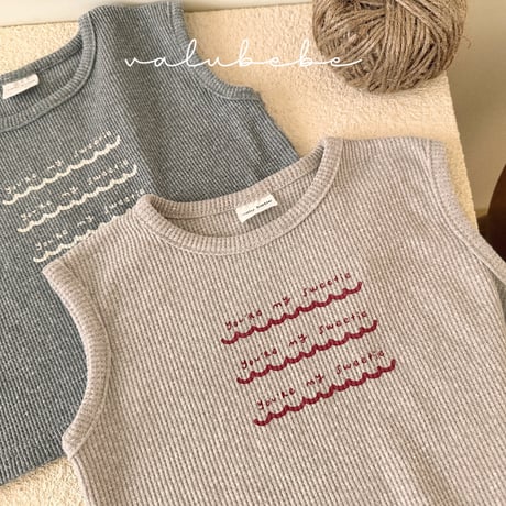 valubebe/48. waffle sleeve T-shirt 6M-S