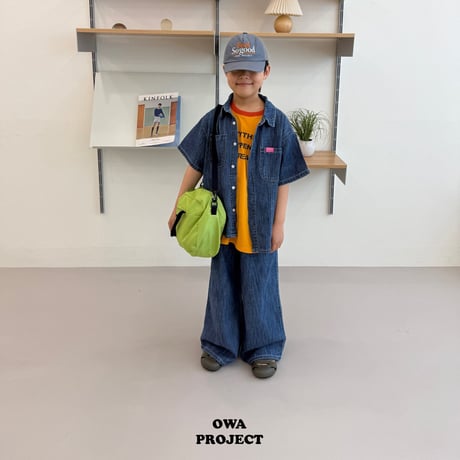 owa/47. wide linen denim pants S-XL