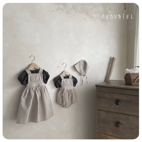 nunubiel/55. milga romper & bonnet S-L