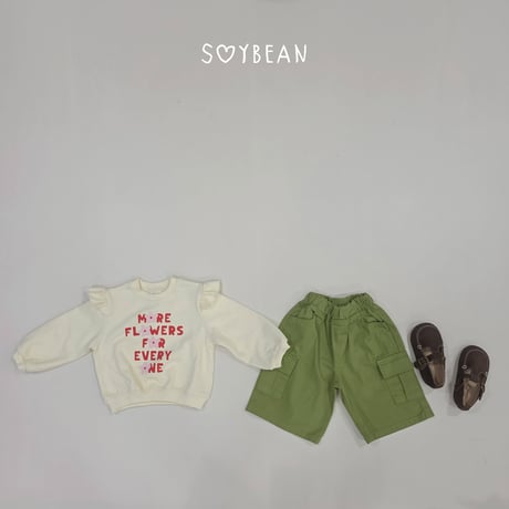 soybean/87. plan ) flower fril man-to-man XS-XL