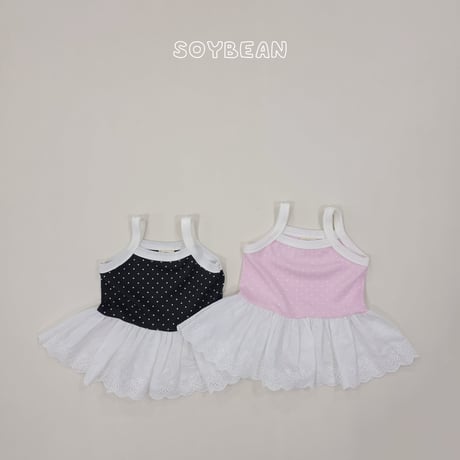 soybean/7. plan dot fril sleeveless XS-XL