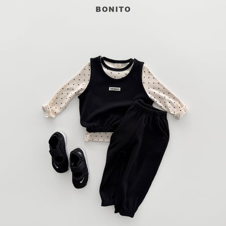 bonito/112. mini waffle vest set 12M-XL