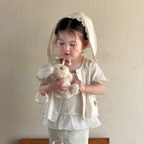 aiai/47. milk flower cotton set cardigan S(6M-2Y)-XL(4-5Y)