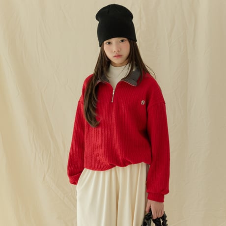 sm2/5. collar half golgi knit zipup 9-17