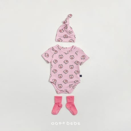oottbebe/46. happy friends suit bonnet set S(0-6M)-M(6-12M)