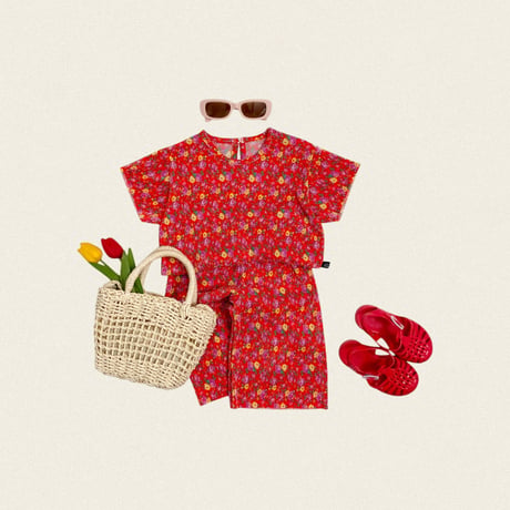 oottbebe/85. flower songe plitch updown set XS(1-2Y)-L(4-5Y)