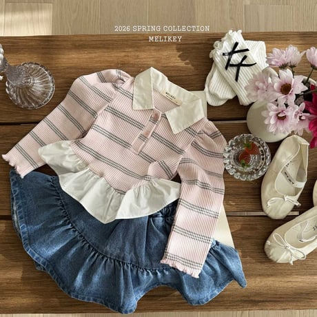 melikey/62. denim fril skirt JS-JM