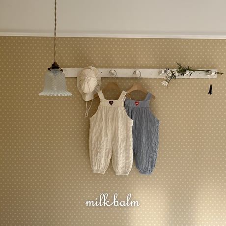 milkbalm/23. heart embroidery overalls XS(-6M)-M(12M-18M)