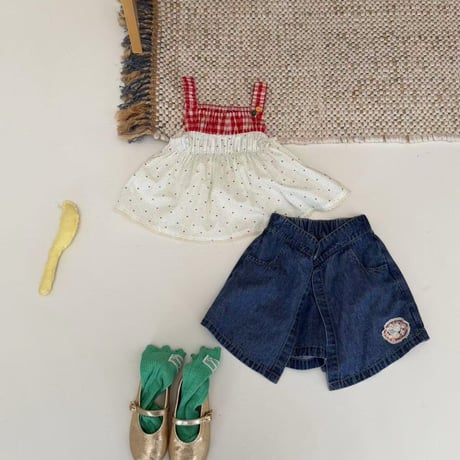 aiai/90. cherry dot check blouse 90-130
