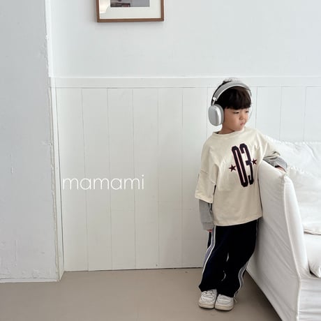 mamami/18. 3 star line T-shirt XS-XL
