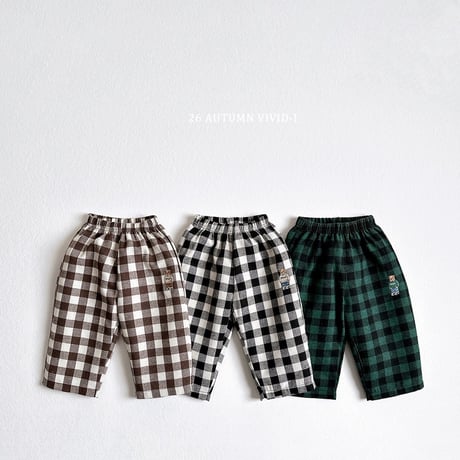 vividi/23. bb bear check pants XS-XL