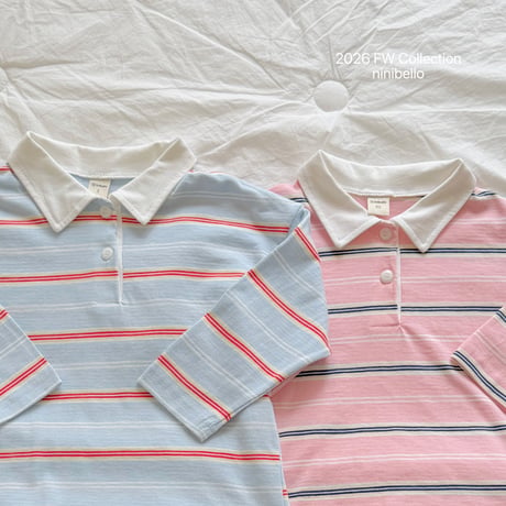 ninibello/38. Milky Stripe Collar T-shirt ADULT