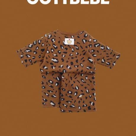 oottbebe/31. leopard knit setup ( knit pants ) set XS(0-1Y)-XL(4-5Y)