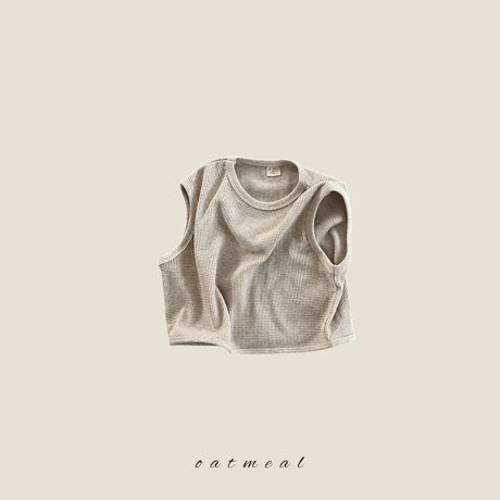 oatmeal/6. waffle vest XS-XL