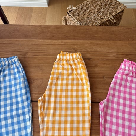 ohho/17. gingham fril pants S-2XL