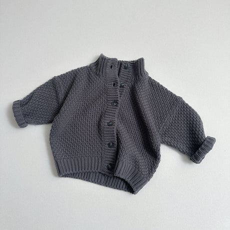 minirobe/36.  Waffle High-Neck Cardigan  S-XL