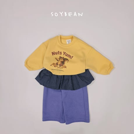 soybean/65. check pumpkin wide pants XS-XL