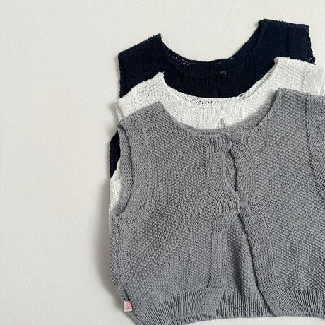 minirobe/37. button knit vest S-XL