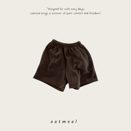 oatmeal/11. butter waffle half pants XS-XL