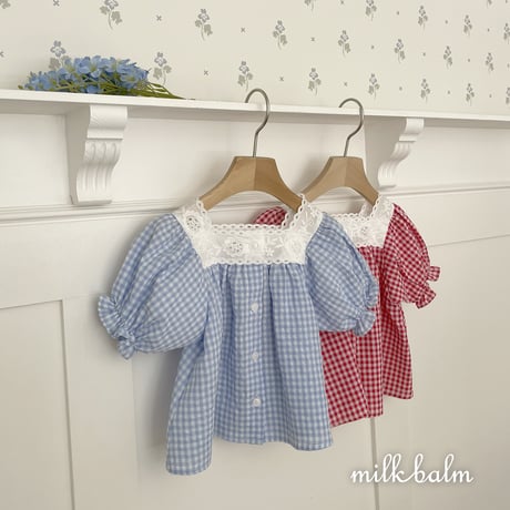 milkbalm/13. ivy check blouse XS-XL