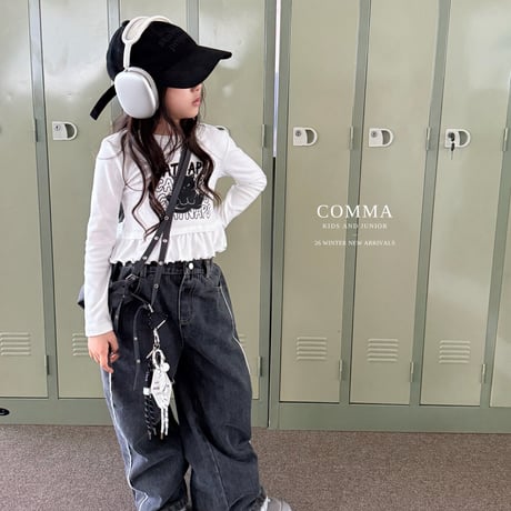 comma/82. fril cat T-shirt 110-130