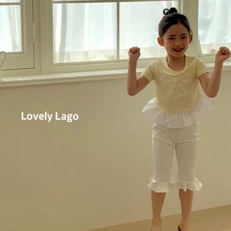 lago/18. lace ribbon T-shirt S-JS