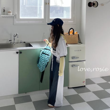 loverosie/13. denim half half pants L-XL