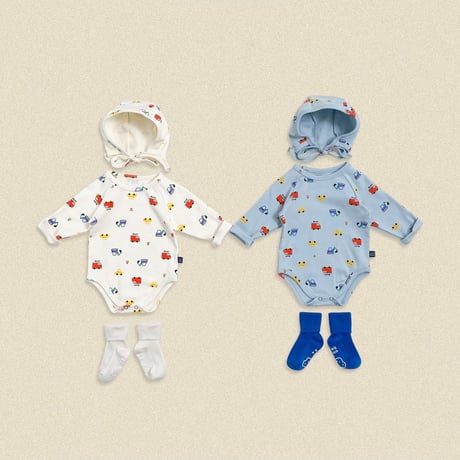 oottbebe/13. (bebe) auto suit bonnet set S(0-6M)-M(6-12M)