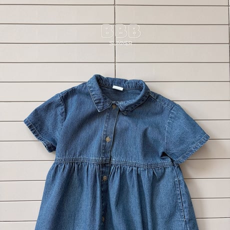 bellabambina/50. denim collar one-piece XS-XL