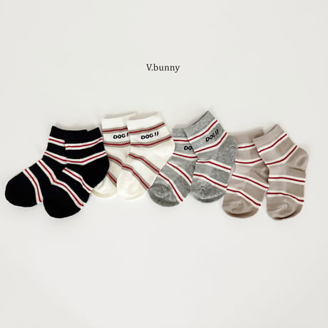 vbunny/16. red line socks set S(130-150)-L(180-210)