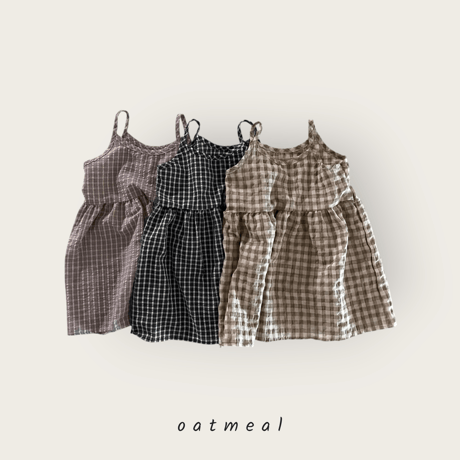 oatmeal/4. Molly check one-piece XS-XL